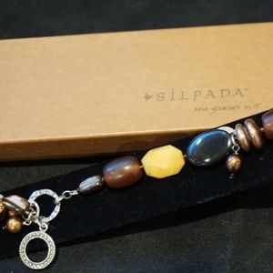 B1776 Silpada Toggle Bracelet - Brass, Pearl